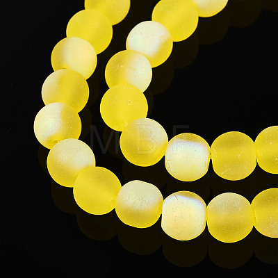 Frosted Transparent Glass Beads Strands LS-GLAA-T032-T6mm-MBB12-1