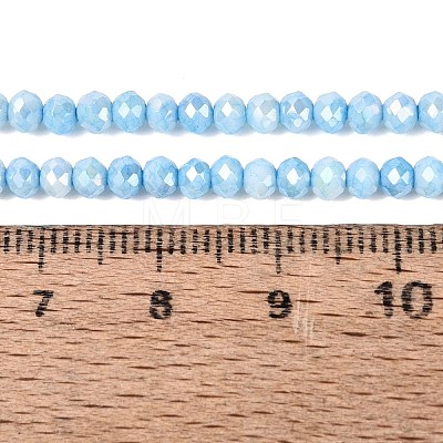 Anti-Tarnish Electroplate Rondelle Glass Beads Strands EGLA-T021-3mm-17-05-1