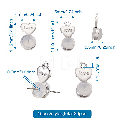 20Pcs 2 Styles Silicone Ear Nuts FIND-TA0001-47B-1