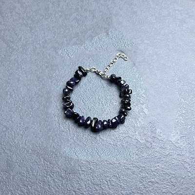 Synthetic Blue Goldstone Chip Beaded Bracelets for Women IW6789-18-1