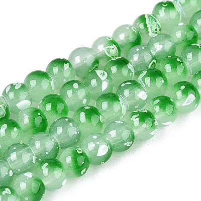 Baking Paint Glass Beads Strands DGLA-N015-4mm-09-1