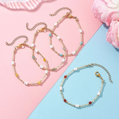 4Pcs Glass Seed Beaded Bracelets for Women BJEW-MZ00261-1