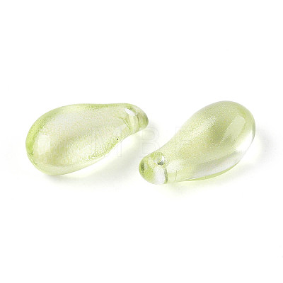 Transparent Glass Teardrop Charms GLAA-T030-03E-1