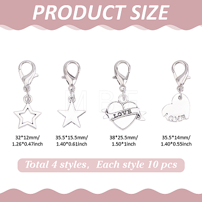 40Pcs 4 Styles Zinc Alloy Shoe Charms HJEW-ME0001-26-1