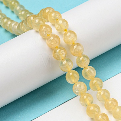 Natural Honey Calcite Beads Strands G-R494-A05-02-1