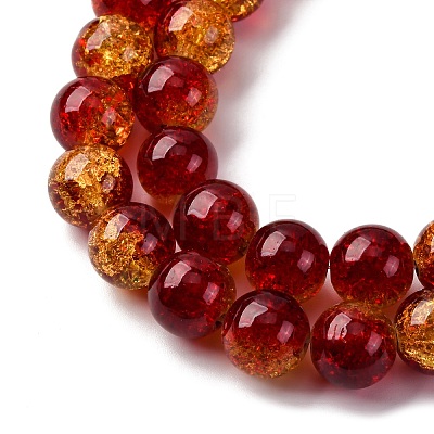 Spray Painted Crackle Glass Beads Strands CCG-Q002-12mm-10-1