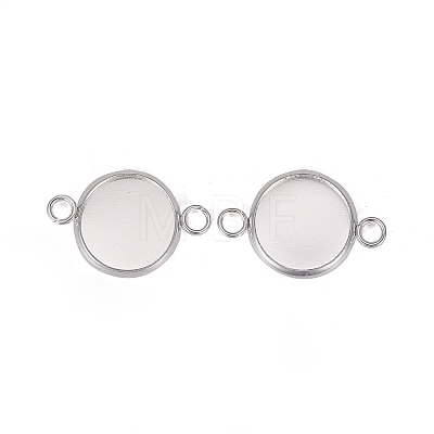 201 Stainless Steel Cabochon Connector Settings X-STAS-F191-15S-D-1