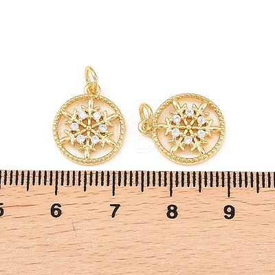 Brass Micro Pave Cubic Zirconia Pendants KK-C162-037A-G-1