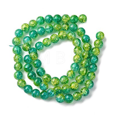 Spray Painted Crackle Glass Beads Strands CCG-Q002-12mm-07-1