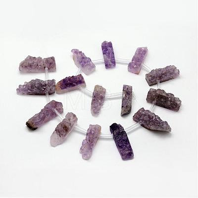 Natural Druzy Amethyst Beads Strands G-K135-C01-1