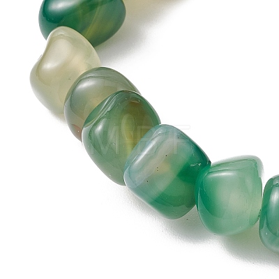 Natural Agate Nuggets Beaded Stretch Bracelets for Men Women BJEW-JB11957-02-1