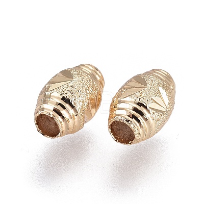 Electroplate Brass Textured Beads KK-F789-30G-1