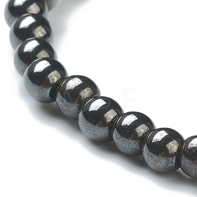 Synthetic Non-magnetic Hematite Beaded Stretch Bracelets BJEW-D446-A-22-1