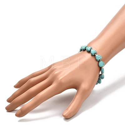 Heart Beads Stretch Bracelet for Girl Women BJEW-JB06938-02-1
