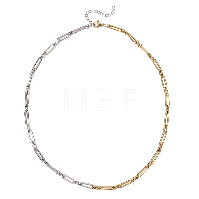 5MM Two Tone 304 Stainless Steel Figaro Chain Necklaces for Women NJEW-JN05966-1