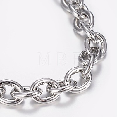 304 Stainless Steel Cable Chain Bracelets X-BJEW-I238-09P-1