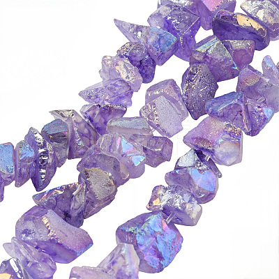 1 Strand Electroplated Natural Quartz Beads Strands G-PA0001-18E-1