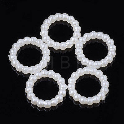 ABS Plastic Imitation Pearl Linking Rings OACR-S020-01-1