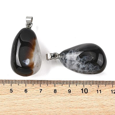 Natural Dyed & Heated Agate Tumbled Stone Pendants GG-K002-07F-1