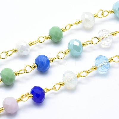 Glass Handmade Beaded Chains CHC-L036-26G-1
