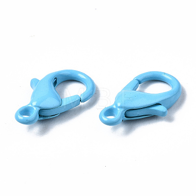 40Pcs Spray Painted Eco-Friendly Alloy Lobster Claw Clasps PALLOY-YW0001-24-NR-1