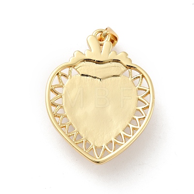 Sacred Heart Brass Pendants KK-G419-08G-1