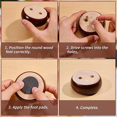 Wood Round Furniture Legs FIND-WH0199-412C-1