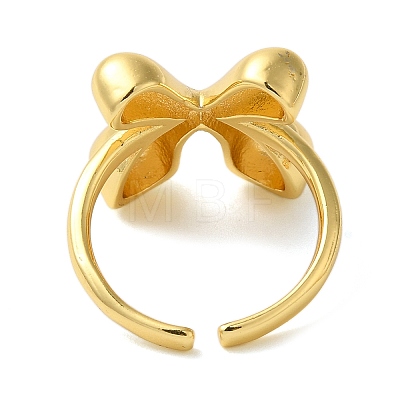 Initials Brass Open Cuff Ring for Women RJEW-N046-02X-G-1