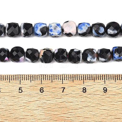 Natural Fire Crackle Agate Beads Strands G-H078-C49-6mm-06-1