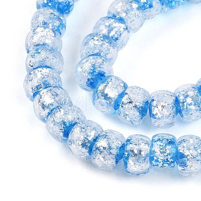 Luminous Handmade Silver Foil Glass Beads Strands FOIL-N029-02B-08-1