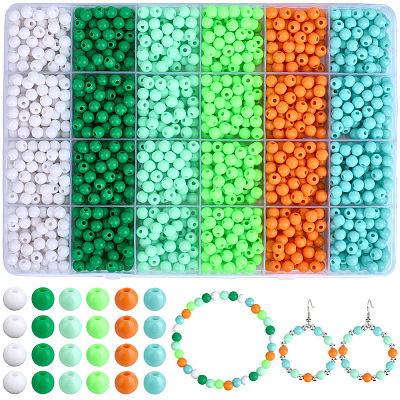 1440Pcs 6 Styles Opaque Acrylic Beads MACR-PA0001-78-1