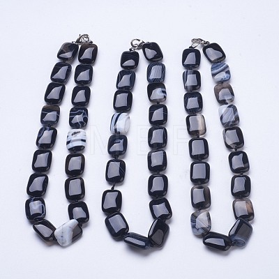 Natural Agate Beaded Necklaces NJEW-G918-04-1