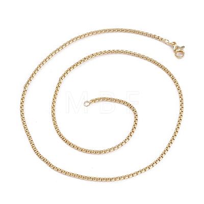 Brass Box Chain Necklaces X-NJEW-I247-04G-1
