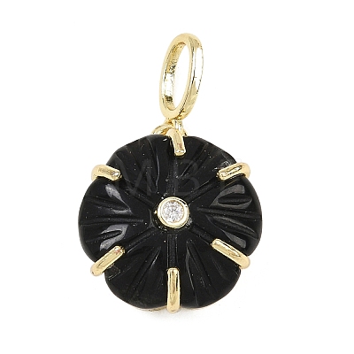 Natural Obsidian Carved Pendants G-G330-01G-09-1