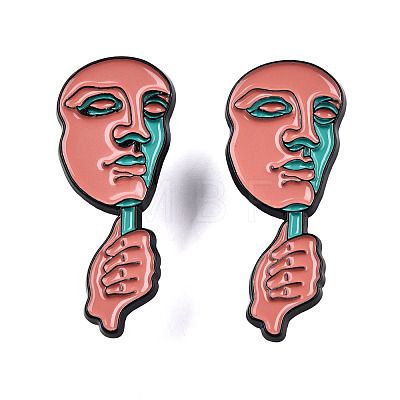 Hand with Mask Enamel Pin JEWB-N007-270-1