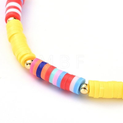 Handmade Polymer Clay Heishi Bead Stretch Bracelets X-BJEW-JB05078-02-1