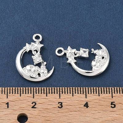 Brass Micro Pave Cubic Zirconia Pendants KK-C155-19S-03-1
