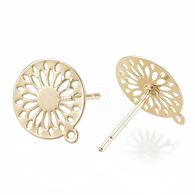 Brass Stud Earring Findings KK-S345-261G-1