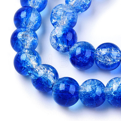 Transparent Crackle Baking Painted Glass Beads Strands DGLA-T003-01A-03-1