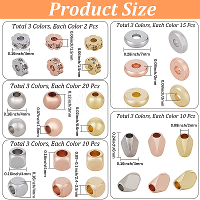 171Pcs 15 Styles Brass & Cubic Zirconia Beads Findings Kits KK-BBC0025-83-1