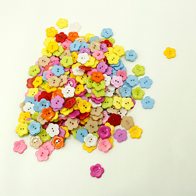 Fashionable Plum Blossom Shape Buttons With Assorted Colors NNA0VCX-1
