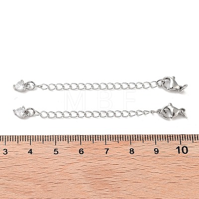 Brass with Cubic Zirconia Chain Extender KK-B102-44P-1