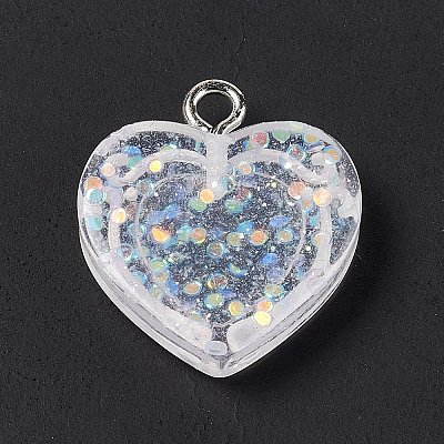 Transparent Resin Pendants RESI-C029-01D-1