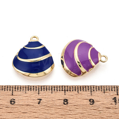 Rack Plating Alloy Enamel Pendants ENAM-T091-51M-G-1