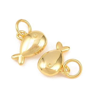 925 Sterling Silver Fish Charms STER-I024-03G-02-1