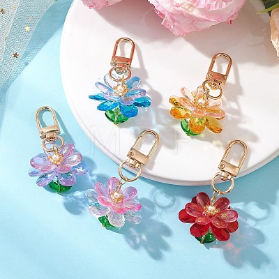 Glass Seed Beaded Pendant Decorations HJEW-MZ00403-1