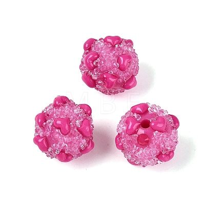 Opaque Acrylic & Transparent Resin Rhinestone Beads SACR-Q005-02A-03-1