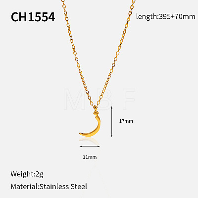 304 Stainless Steel Arabic Initial Letter Pendant Necklaces FS-WG7B6CA-04-1