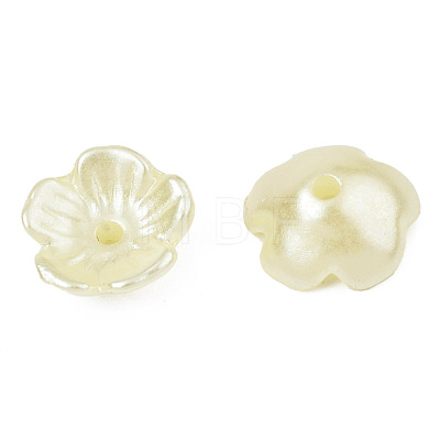 5-Petal ABS Plastic Imitation Pearl Bead Caps KY-N020-10-1