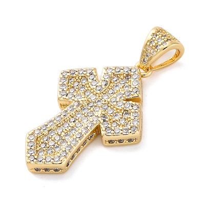 Brass Micro Pave Cubic Zirconia Pendants KK-S510-48G-02-1